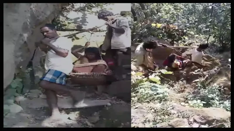 Chhattisgarh: गर्भवती को प्रसव के लिए कांवड़ के जरिये तय किया 6 किलोमीटर का सफर…